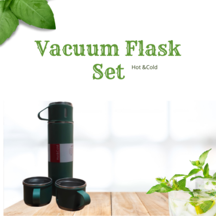 Stylish Vacuum Flask Set with Two Cups | Premium Corporate Gift Idea