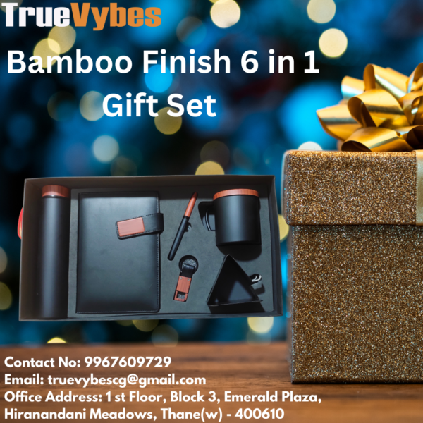 TrueVybes 6-in-1 Office Combo Gift Set - Diary, Keychain, Pen, Mobile Stand, Coffee Mug & Water Bottle