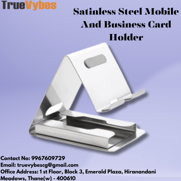 TrueVybes Mobile and Card Holder: Streamlined Organization for Your Essentials(Stainless Steel) - Image 6