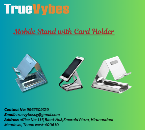 TrueVybes Mobile and Card Holder: Streamlined Organization for Your Essentials(Stainless Steel) - Image 7