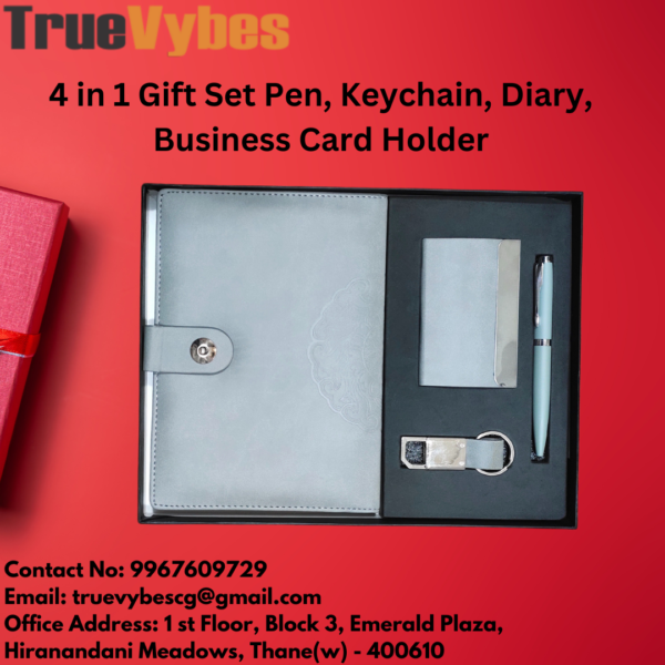 Corporate Gift Set & Combo: 4-in-1 Gift Set – Pen, Keychain, Diary & Business Card Holder - Image 6