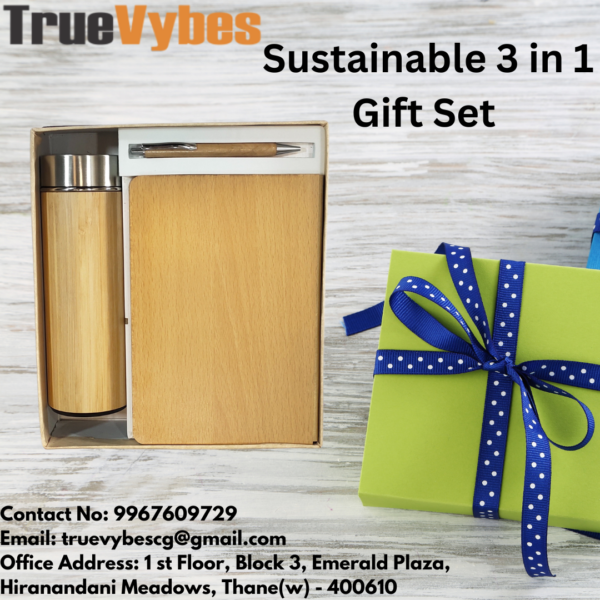 3-in-1 Sustainable Gift Set – Bamboo Diary, Pen, and 450ml Bamboo Water Bottle - Image 8