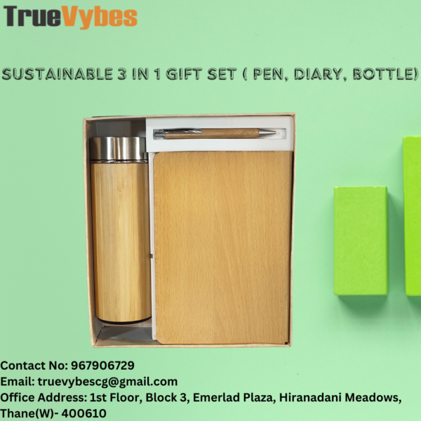 3-in-1 Sustainable Gift Set – Bamboo Diary, Pen, and 450ml Bamboo Water Bottle - Image 10