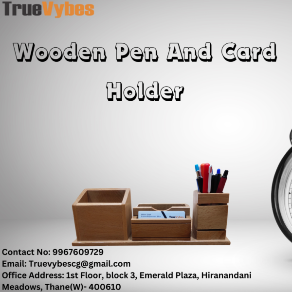 Desk Essential: Wooden Pen Holder – Premium Office Desk Organizer for Professionals - Image 5