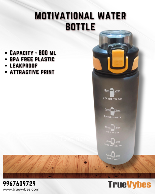 Motivational Water Bottle with Time Markers | Perfect Corporate Gift Idea - Image 3